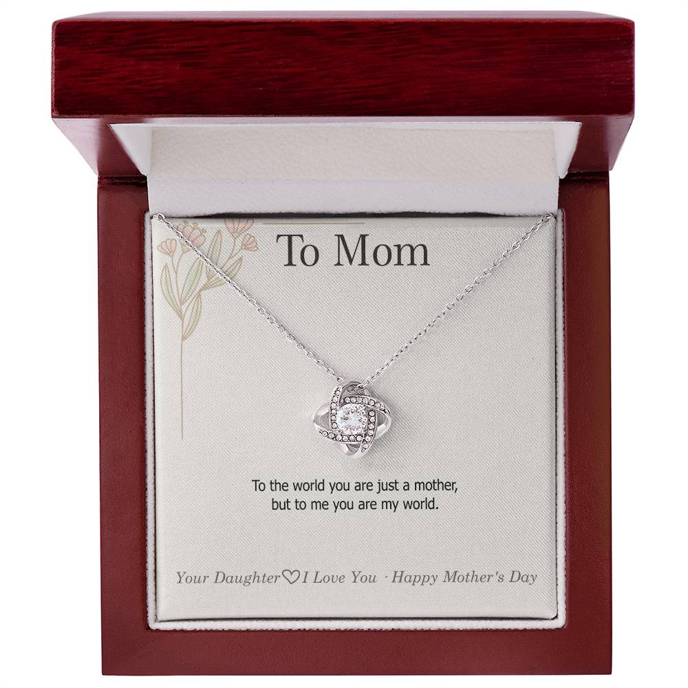To Mom — Love Knot Necklace + Heartfelt Message Card | "I Don't Say It Enough" Mother's Day Gift | 0426D