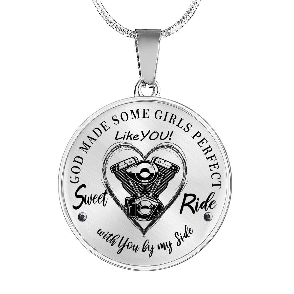 To my Wife Future Wife Ride Partner - God Made Some Girls Perfect - Sweet Ride - Perfect Pendant Necklace