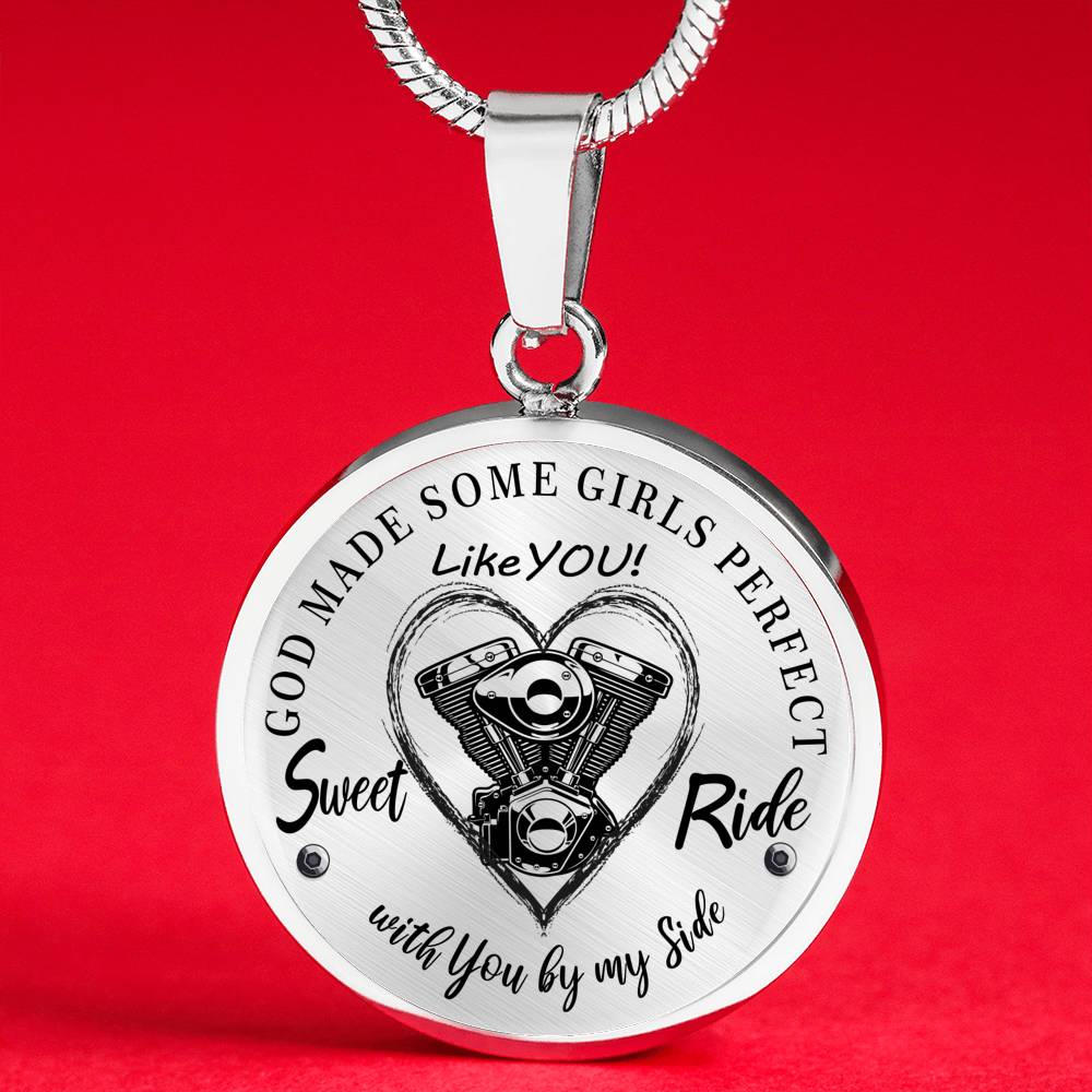 To my Wife Future Wife Ride Partner - God Made Some Girls Perfect - Sweet Ride - Perfect Pendant Necklace