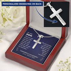 To Son - graduation journey - Custom Card Cross Necklace