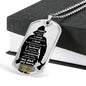 To Fireman Dad - not words but deeds - D Tag Necklace