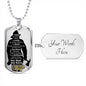 To Fireman Dad - not words but deeds - D Tag Necklace