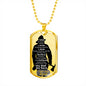 To Fireman Dad - not words but deeds - D Tag Necklace
