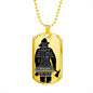 To Fireman Dad - thinking of you - love unconditionally - D Tag Necklace