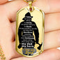 To Fireman Dad - not words but deeds - D Tag Necklace