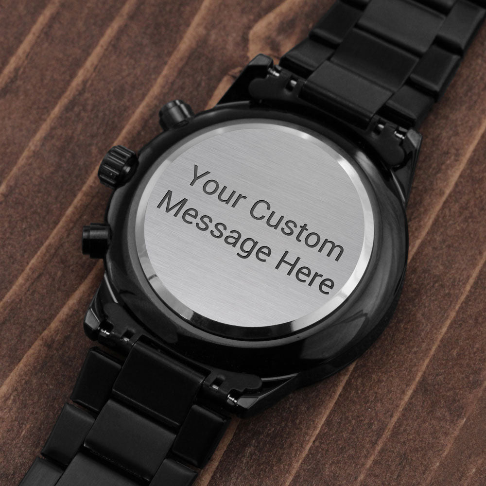 Special Customized Black Luxury Chronograph Watch Elegant Mahogany Box