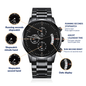 Special Customized Black Luxury Chronograph Watch Elegant Mahogany Box