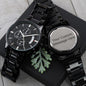 Special Customized Black Luxury Chronograph Watch Elegant Mahogany Box