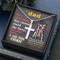 To Dad - Steadfast Guidance Father is the Storm Faith - from Son - Steel Cross Necklace