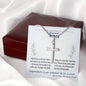 To Son - graduation wisdom proud parents - Custom Card Cross Necklace