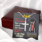 To Dad - Steadfast Guidance Father is the Storm Faith - from Son - Steel Cross Necklace