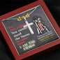 To Dad - Steadfast Guidance Father is the Storm Faith - from Son - Steel Cross Necklace