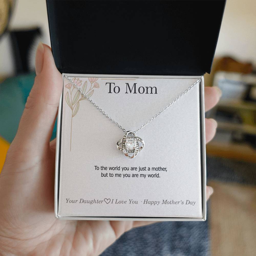 To Mom — Love Knot Necklace + Heartfelt Message Card | "I Don't Say It Enough" Mother's Day Gift | 0426D