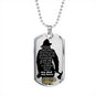 To Fireman Dad - my hero - D Tag Necklace