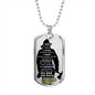 To Fireman Dad - not words but deeds - D Tag Necklace