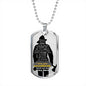 To Fireman Dad - thinking of you - love unconditionally - D Tag Necklace