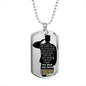 To Arm Dad - my hero - D Tag Necklace