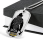 To Fireman Dad - my hero - D Tag Necklace