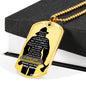To Fireman Dad - thinking of you - love unconditionally - D Tag Necklace