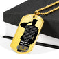 To Arm Dad - my hero - D Tag Necklace