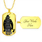 To Fireman Dad - not words but deeds - D Tag Necklace