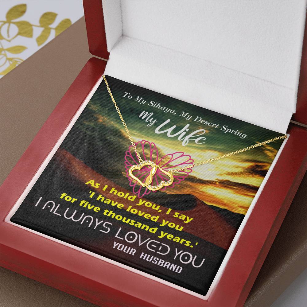 To my Wife - My Desert Spring Always Love You - Dune Chani - - Everlasting Love - Solid Gold Real Diamonds -Free Shipping