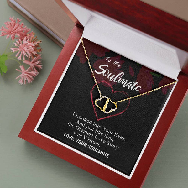 To my Soulmate - Greatest Love Story - Everlasting Love - Solid Gold Real Diamonds -Free Shipping