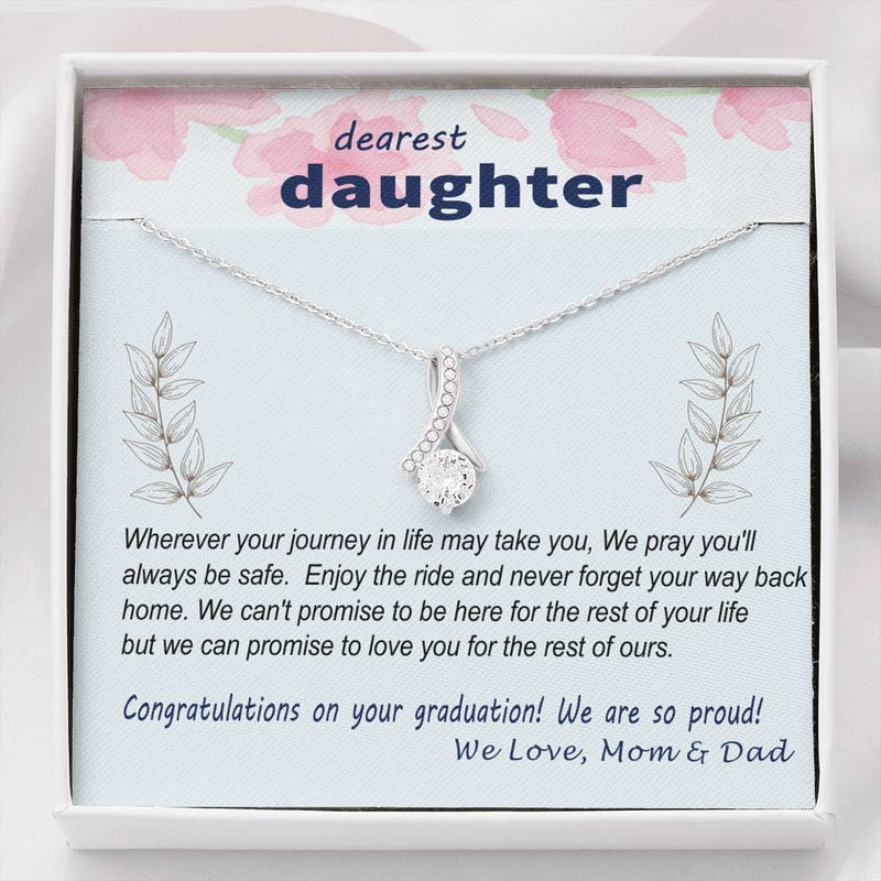 To Daughter - Graduation Journey  - Custom Card Alluring Necklace