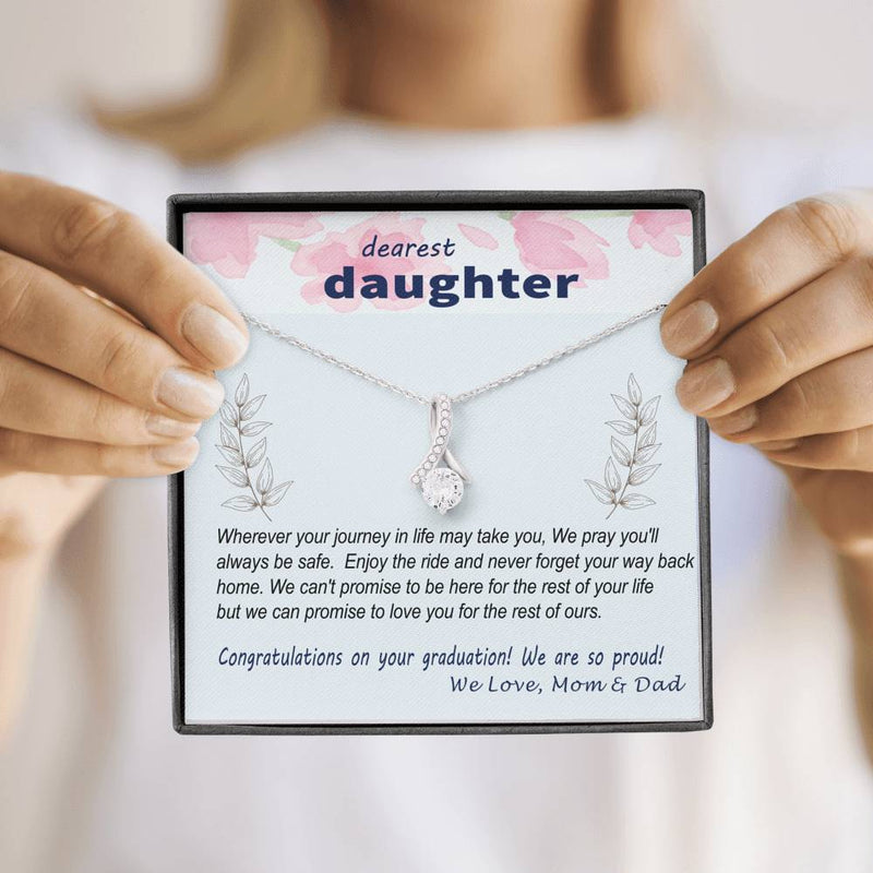 To Daughter - Graduation Journey  - Custom Card Alluring Necklace