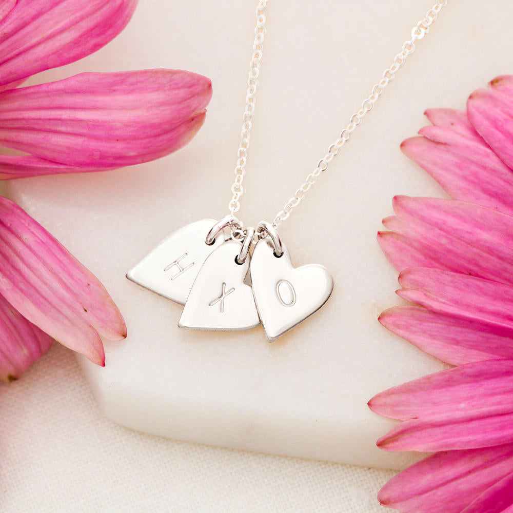 To my future Mom - Sweetest Hearts Love Necklace with Stamped Letter Hearts - from Baby